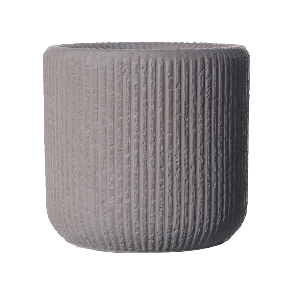 Supergreens Γλάστρα Πήλινη Στρογγυλή \"Stripe\" Καφέ L 42x42x40 εκ.