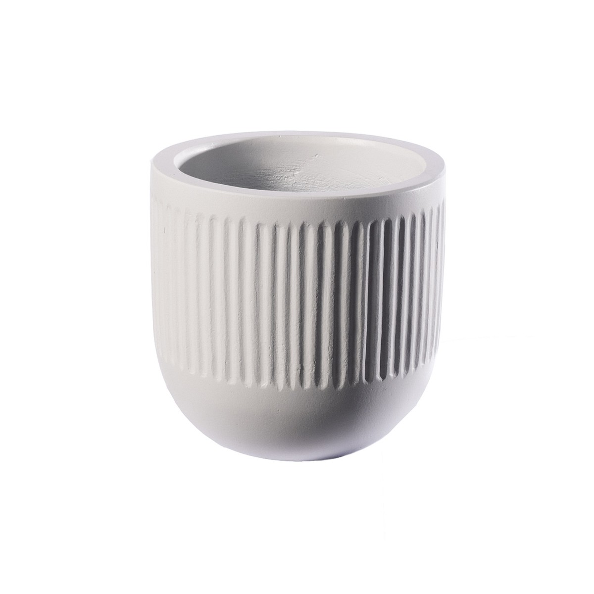 Supergreens Γλάστρα Τσιμεντένια Στρογγυλή \"Vive\" Λευκή 40x40x40 εκ.