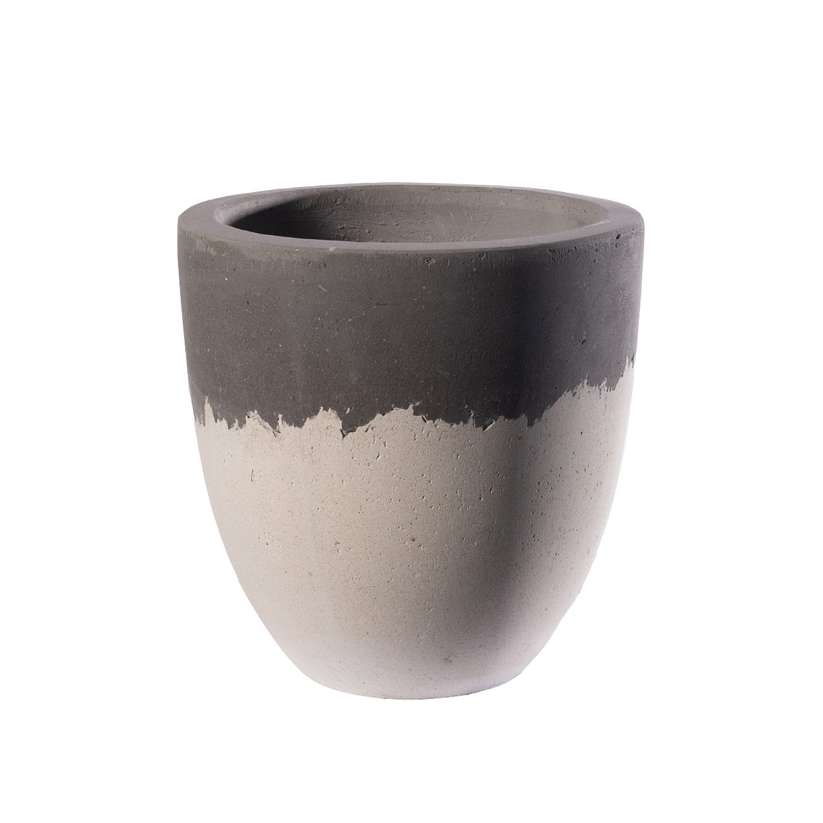 Supergreens Γλάστρα Τσιμεντένια Στρογγυλή \"Grove\" Ασπρόμαυρη 40x40x40 εκ.