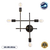 GLOBOSTAR® PIPING 00663 Vintage Φωτιστικό Τοίχου - Απλίκα με Ντουί 4 x E27 AC 220-240V IP20 - Μπρούτζινο - Μ40 x Π9 x Υ52cm