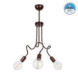 GLOBOSTAR® ASPECT 00788 Μοντέρνο Φωτιστικό Οροφής με Ντουί 3 x E27 AC 220-240V IP20 - Χάλκινο - Μ42 x Π42 x Υ60cm