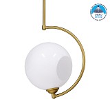 GLOBOSTAR® ISLA 00898 Μοντέρνο Φωτιστικό Οροφής με Ντουί 1 x E27 AC 220-240V IP20 - Λευκό & Χρυσό - Μ20 x Π20 x Υ33cm