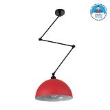 GLOBOSTAR® LOTUS 00938 Μοντέρνο Φωτιστικό Οροφής με Ντουί 1 x E27 AC 220-240V IP20 - Κόκκινο & Μαύρο - Μ30 x Π30 x Υ21cm