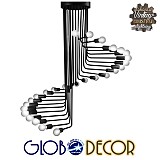 GLOBOSTAR® STAIRS 01024 Μοντέρνο Φωτιστικό Οροφής με Ντουί 26 x E27 AC 220-240V IP20 - Μαύρο - Μ80 x Π80 x Υ95cm