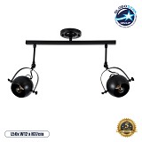 GLOBOSTAR® CANNES 01081 Μοντέρνο Φωτιστικό Οροφής με Ντουί 2 x E27 AC 220-240V IP20 - Μαύρο - Μ61 x Π12 x Υ48cm