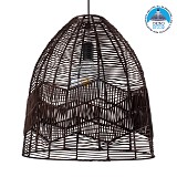 GLOBOSTAR® ALOHA 01752 Boho Κρεμαστό Φωτιστικό Οροφής με Ντουί 1 x E27 AC 220-240V IP20 - Καφέ - Μ45 x Π45 x Υ48cm