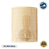 GLOBOSTAR® SAOTOME 02321 Boho Φωτιστικό Τοίχου - Απλίκα με Ντουί 1 x E27 AC 220-240V IP20 - Μπεζ - Μ20 x Π10 x Υ25cm
