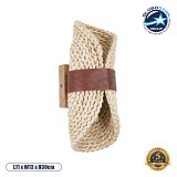 GLOBOSTAR® GUAVA 02385 Boho Φωτιστικό Τοίχου - Απλίκα με Ντουί 2 x G9 AC 220-240V IP20 - Μπεζ & Καφέ - Μ11 x Π13 x Υ30cm