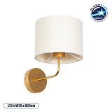 GLOBOSTAR® RALPH 203-0039 Vintage Φωτιστικό Τοίχου - Απλίκα με Ντουί 1 x E27 AC 220-240V IP20 - Χρυσό & Λευκό - Μ22 x Π29 x Υ30cm