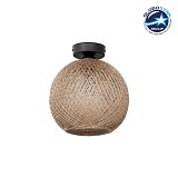 GLOBOSTAR® CORDE 203-0270 Μοντέρνο Φωτιστικό Οροφής με Ντουί 1 x E27 AC 220-240V IP20 - Μπεζ - Μ25 x Π25 x Υ26cm