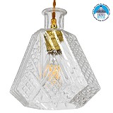 GLOBOSTAR® WHISKEY 01515 Vintage Κρεμαστό Φωτιστικό Οροφής με Ντουί 1 x E27 AC 220-240V IP20 - Διάφανο - Μ11 x Π11 x Υ20cm