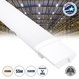 GLOBOSTAR® BIOMI 60168 Γραμμικό Βιομηχανικό Φωτιστικό Tri-Proof LED 55W 6050lm 120° AC 220-240V Αδιάβροχο IP65 Φυσικό Λευκό 4500K - Lumileds SMD Chip - Μ150 x Π6 x Υ4cm - 3 Χρόνια Εγγύηση