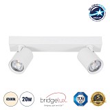 GLOBOSTAR® LEONARDO 60347 Μοντέρνο Φωτιστικό Οροφής LED 20W 2400lm 60° AC 220-240V IP20 Φυσικό Λευκό 4500K - Bridgelux COB - Λευκό - Μ32 x Π7 x Υ11.8cm - 5 Χρόνια Εγγύηση