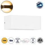 GLOBOSTAR® CIRCOA 60542 Μοντέρνο Φωτιστικό Τοίχου - Απλίκα LED 10W 1000lm 60° AC 220-240V Αδιάβροχο IP44 Θερμό Λευκό 2700K - Bridgelux COB Chip & TÜV SÜD Driver - Λευκό Ματ - Μ20 x Π8 x Υ10cm - 5 Χρόνια Εγγύηση