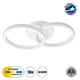 GLOBOSTAR® CORA 61059 Μοντέρνο Φωτιστικό Οροφής LED 18W 2160lm 300° AC 220-240V IP20 Ρυθμιζόμενο Λευκό CCT με On/Off 2700K/4500K/6000K - Lumileds SMD Chip - Λευκό Ματ - Μ36 x Π20.5 x Υ7cm - 3 Χρόνια Εγγύηση
