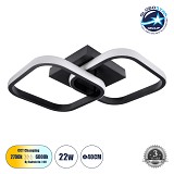 GLOBOSTAR® NORA 61061 Μοντέρνο Φωτιστικό Οροφής LED 22W 2640lm 300° AC 220-240V IP20 Ρυθμιζόμενο Λευκό CCT με On/Off 2700K/4500K/6000K - Lumileds SMD Chip - Μαύρο Ματ - Μ40 x Π24 x Υ7cm - 3 Χρόνια Εγγύηση