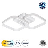 GLOBOSTAR® NORA 61062 Μοντέρνο Φωτιστικό Οροφής LED 22W 2640lm 300° AC 220-240V IP20 Ρυθμιζόμενο Λευκό CCT με On/Off 2700K/4500K/6000K - Lumileds SMD Chip - Λευκό Ματ - Μ40 x Π24 x Υ7cm - 3 Χρόνια Εγγύηση