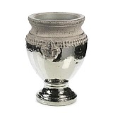 Supergreens Βάζο Κεραμικό Ασημί 28 εκ.