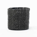 Supergreens Καλάθι πλεκτό "Grass" Μαύρο 16x16x15 εκ.