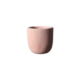 Supergreens Γλάστρα Πήλινη Στρογγυλή ''Stripe'' Σομόν S 24x24x23 εκ.