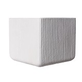 Supergreens Γλάστρα Πήλινη Τετράγωνη "Stripe" Λευκή XL 44x44x38 εκ.