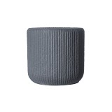 Supergreens Γλάστρα Πήλινη Στρογγυλή "Stripe" Γκρι Σκούρο S 27x27x25 εκ.