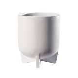 Supergreens Γλάστρα Τσιμεντένια Στρογγυλή "Nook" Λευκή 42x42x50 εκ.