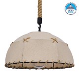 GLOBOSTAR® ANTOINETTE 01028 Vintage Κρεμαστό Φωτιστικό Οροφής με Ντουί 1 x E27 AC 220-240V IP20 - Μπεζ - Μ35 x Π35 x Υ20cm