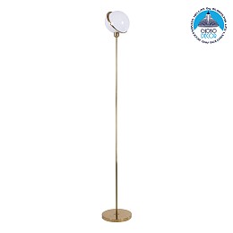 GLOBOSTAR® HUDSON 00500 Μοντέρνο Επιδαπέδιο Φωτιστικό με Ντουί 1 x E27 AC 220-240V IP20 - Λευκό & Χρυσό - Μ20 x Π20 x Υ177cm