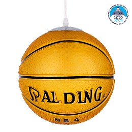 GLOBOSTAR® SPALDING NBA 00649 Παιδικό Κρεμαστό Φωτιστικό Οροφής με Ντουί 1 x E27 AC 220-240V IP20 - Πορτοκαλί & Μαύρο - Μ25 x Π25 x Υ25cm