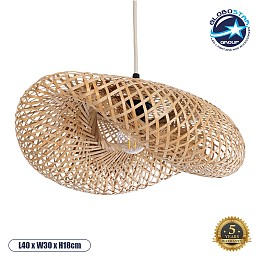 GLOBOSTAR® MEXICO 00718 Boho Κρεμαστό Φωτιστικό Οροφής με Ντουί 1 x E27 AC 220-240V IP20 - Μπεζ - Μ40 x Π30 x Υ18cm
