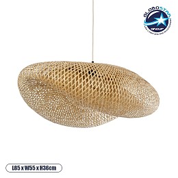 GLOBOSTAR® MEXICO 00720 Boho Κρεμαστό Φωτιστικό Οροφής με Ντουί 1 x E27 AC 220-240V IP20 - Μπεζ - Μ85 x Π55 x Υ36cm