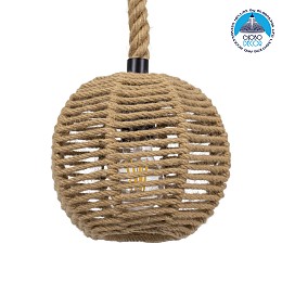 GLOBOSTAR® MANDALA 00730 Boho Κρεμαστό Φωτιστικό Οροφής με Ντουί 1 x E27 AC 220-240V IP20 - Μπεζ - Μ20 x Π20 x Υ20cm