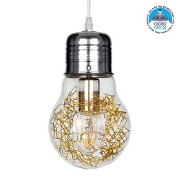 GLOBOSTAR® LAMP 00807 Μοντέρνο Κρεμαστό Φωτιστικό Οροφής με Ντουί 1 x E27 AC 220-240V IP20 - Πολύχρωμο - Μ15 x Π15 x Υ27cm