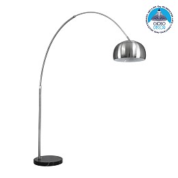 GLOBOSTAR® PRAGUE 00990 Μοντέρνο Επιδαπέδιο Φωτιστικό με Ντουί 1 x E27 AC 220-240V IP20 - Νίκελ Βούρτσας - Μ210 x Π45 x Υ220cm