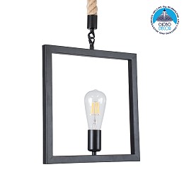 GLOBOSTAR® FRAISE 01077 Vintage Κρεμαστό Φωτιστικό Οροφής με Ντουί 1 x E27 AC 220-240V IP20 - Μαύρο & Μπεζ - Μ32 x Π4 x Υ32cm