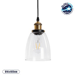 GLOBOSTAR® WICKHAM 01168 Vintage Κρεμαστό Φωτιστικό Οροφής με Ντουί 1 x E27 AC 220-240V IP20 - Πολύχρωμο - Μ14 x Π14 x Y23cm