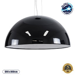 GLOBOSTAR® SERENIA 01272 Μοντέρνο Κρεμαστό Φωτιστικό Οροφής με Ντουί 1 x E27 AC 220-240V IP20 - Μαύρο & Λευκό - Μ90 x Π90 x Υ40cm