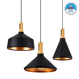 GLOBOSTAR® CALYPSO 01334 Μοντέρνο Κρεμαστό Φωτιστικό Οροφής με Ντουί 3 x E27 AC 220-240V IP20 - Πολύχρωμο - Μ110 x Π110 x Υ35cm - Σετ 3 Τεμαχίων