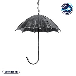 GLOBOSTAR® UMBRELLA 01407 Vintage Κρεμαστό Φωτιστικό Οροφής με Ντουί 5 x E27 AC 220-240V IP20 - Ασημί - Μ60 x Π60 x Y65cm