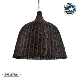 GLOBOSTAR® BAHAMAS 01569 Boho Κρεμαστό Φωτιστικό Οροφής με Ντουί 1 x E27 AC 220-240V IP20 - Καφέ - Μ90 x Π90 x Y90cm