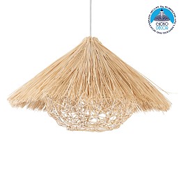 GLOBOSTAR® CHEOPE 01599 Boho Κρεμαστό Φωτιστικό Οροφής με Ντουί 1 x E27 AC 220-240V IP20 - Μπεζ - Μ45 x Π45 x Υ35cm
