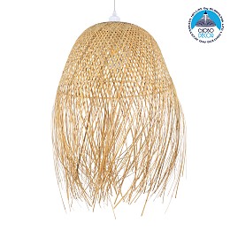 GLOBOSTAR® MANILA 01714 Boho Κρεμαστό Φωτιστικό Οροφής με Ντουί 1 x E27 AC 220-240V IP20 - Μπεζ - Μ45 x Π45 x Υ60cm