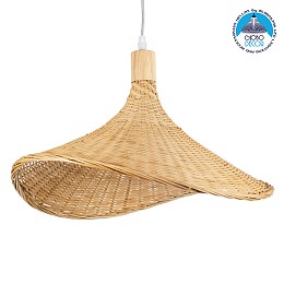 GLOBOSTAR® CUBA 01717 Boho Κρεμαστό Φωτιστικό Οροφής με Ντουί 1 x E27 AC 220-240V IP20 - Μπεζ - Μ43 x Π43 x Υ30cm