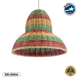 GLOBOSTAR® CABALLEROS 02057 Boho Κρεμαστό Φωτιστικό Οροφής με Ντουί 1 x E27 AC 220-240V IP20 - Πολύχρωμο - Μ40 x Π40 x Υ30cm
