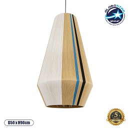 GLOBOSTAR® SALERNO 02079 Boho Κρεμαστό Φωτιστικό Οροφής με Ντουί 1 x E27 AC 220-240V IP20 - Πολύχρωμο - Μ50 x Π50 x Υ90cm