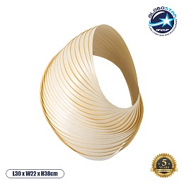 GloboStar® SALREL 02224 Boho Επιτοίχιο Φωτιστικό Απλίκα Μονόφωτο 1 x E27 IP20 Μπεζ Ξύλο - Μ30 x Π22 x Υ38cm