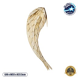 GloboStar® GOURAMI 02359 Boho Επιτοίχιο Φωτιστικό Απλίκα Μονόφωτο 1 x E27 IP20 Μπεζ Ξύλο - Μ98 x Π33 x Υ22.5cm