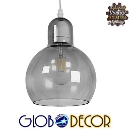 GLOBOSTAR® BOSSANOVA 01313 Μοντέρνο Κρεμαστό Φωτιστικό Οροφής με Ντουί 1 x E27 AC 220-240V IP20 - Γκρι - Μ18 x Π18 x Υ23cm