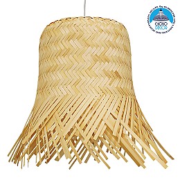 GLOBOSTAR® HAWAII 01103 Boho Κρεμαστό Φωτιστικό Οροφής με Ντουί 1 x E27 AC 220-240V IP20 - Μπεζ - Μ40 x Π40 x Y43cm